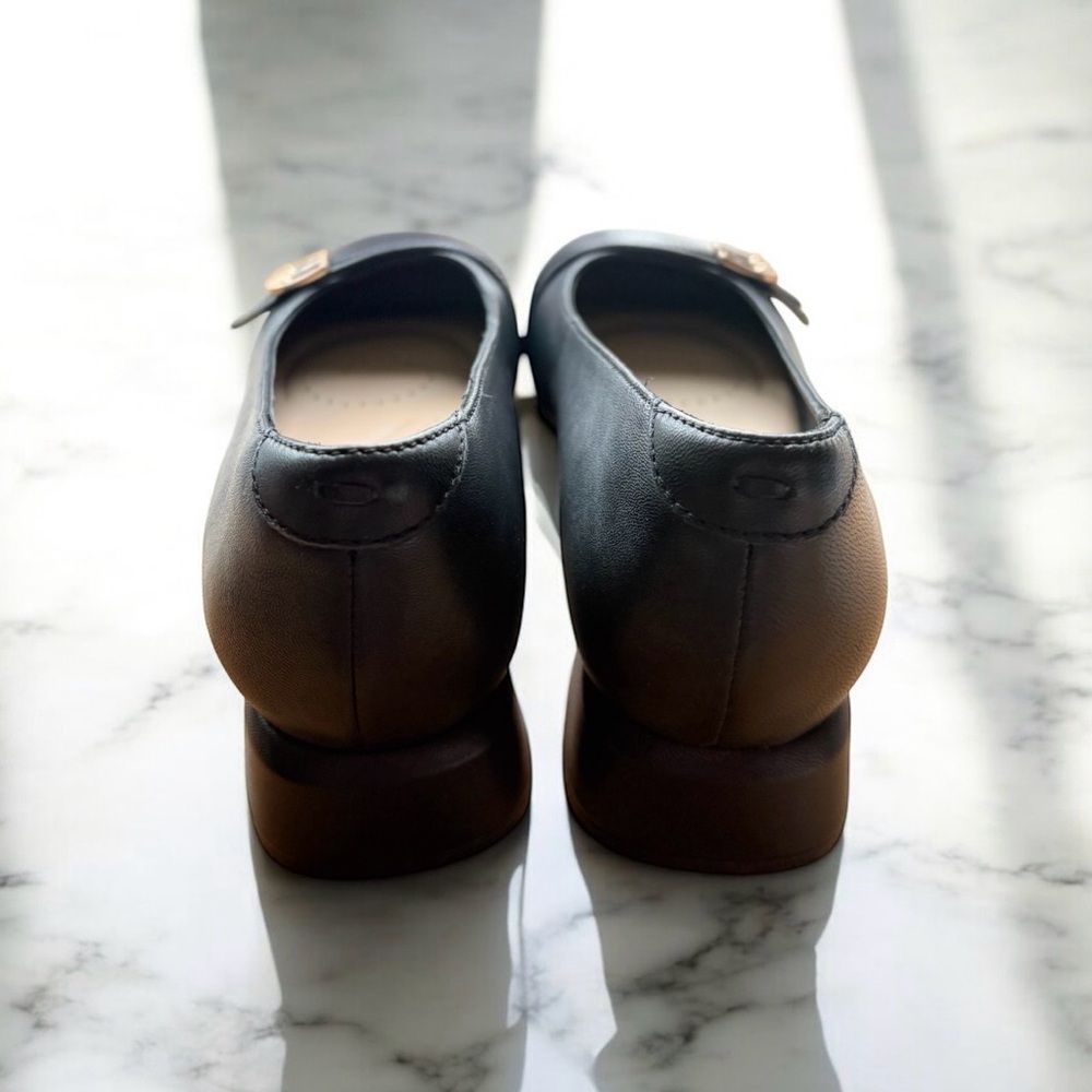 Clarks Women's Navy Loafers with Buckle Detail - Picture 4 of 4